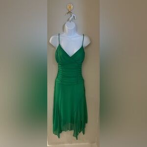 Green Ruched Dress M